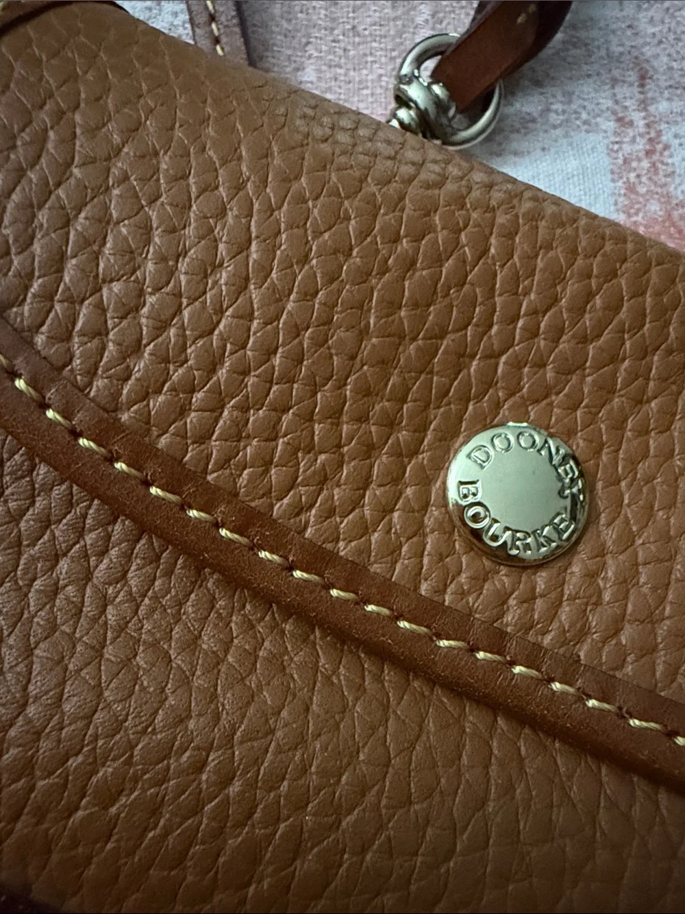Vintage DOONEY & BOURKE Camel Pebble Leather SMALL Coin Purse